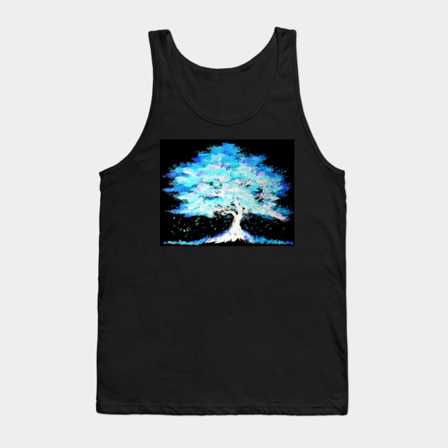 Luminescent Blue Tree Tank Top by ZeichenbloQ